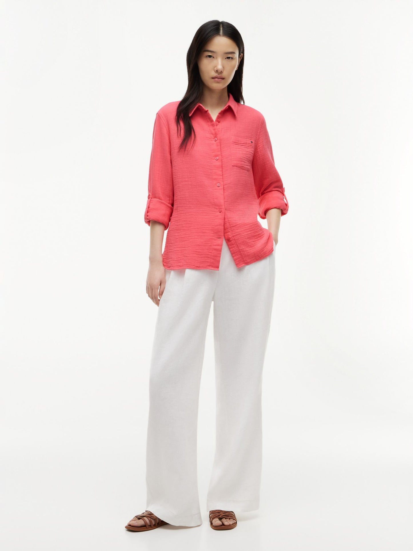 Tommy Hilfiger Gauze Roll-Tab Pocket Shirt