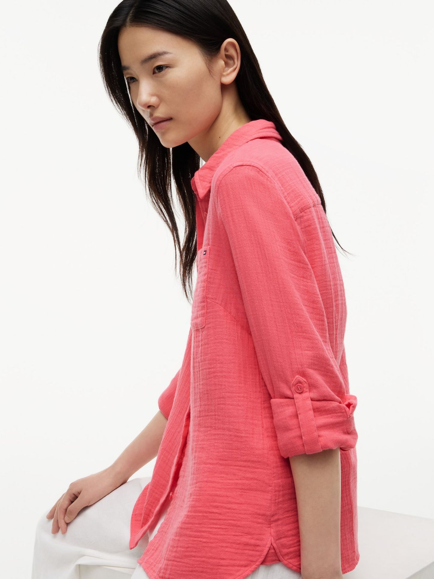 Tommy Hilfiger Gauze Roll-Tab Pocket Shirt