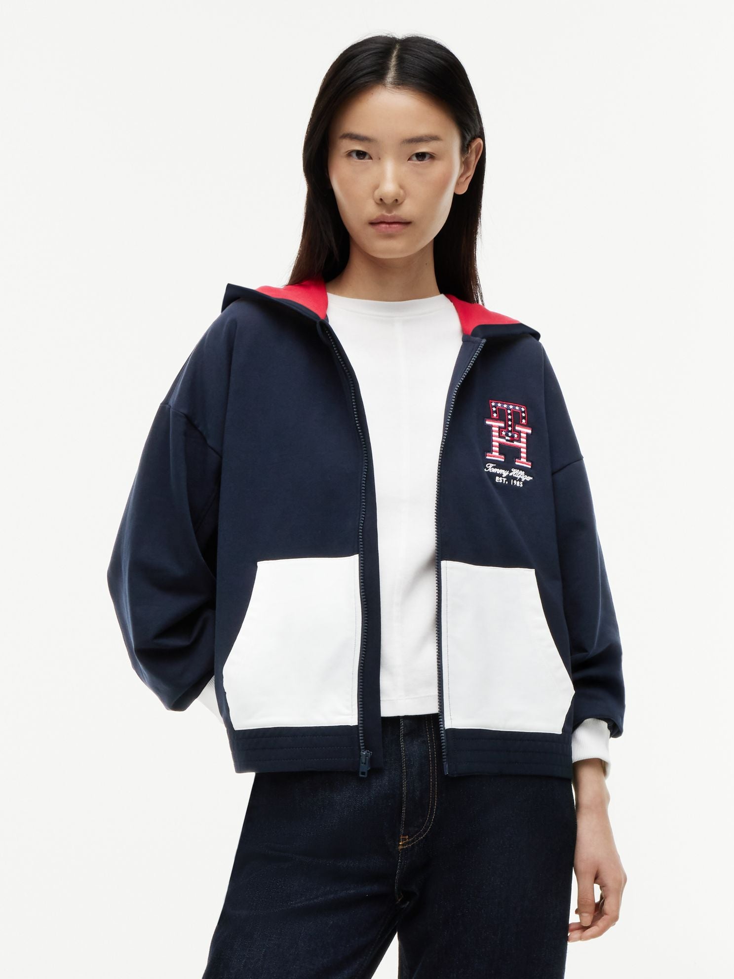 Tommy Hilfiger Stars & Stripes Colorblock Zip Hoodie