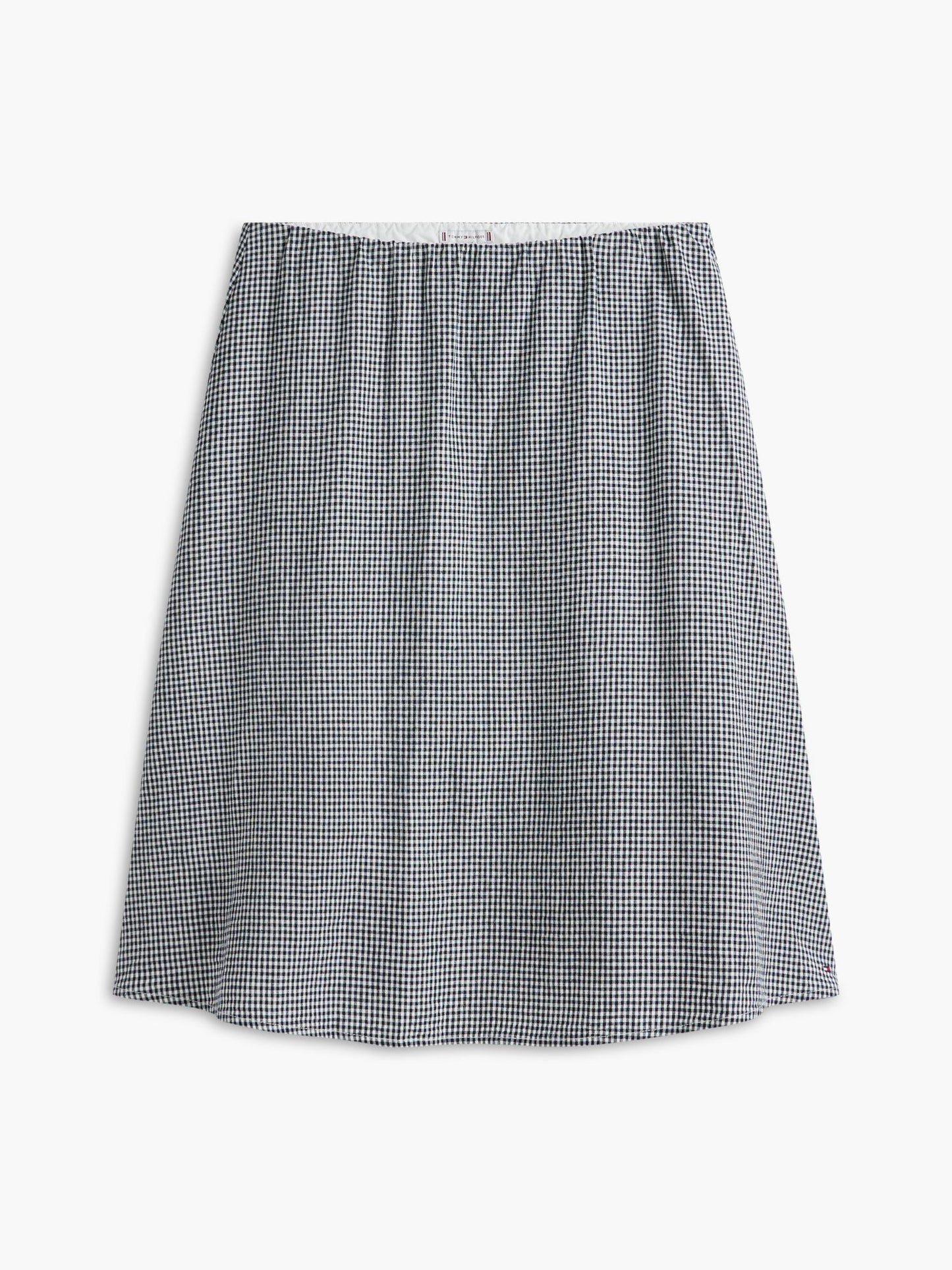 Tommy Hilfiger Gingham Linen-Blend Midi Skirt