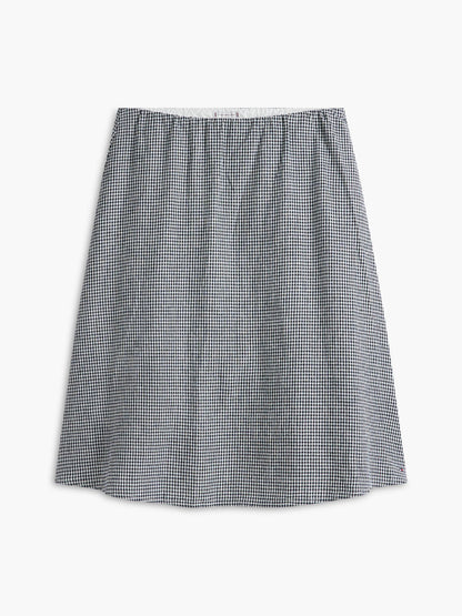Tommy Hilfiger Gingham Linen-Blend Midi Skirt