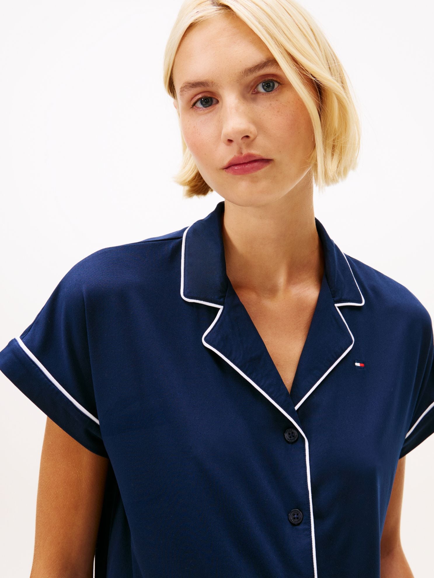 Tommy Hilfiger Contrast Trim Shirt & Short Sleep Set