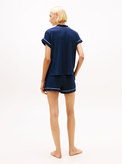 Tommy Hilfiger Contrast Trim Shirt & Short Sleep Set