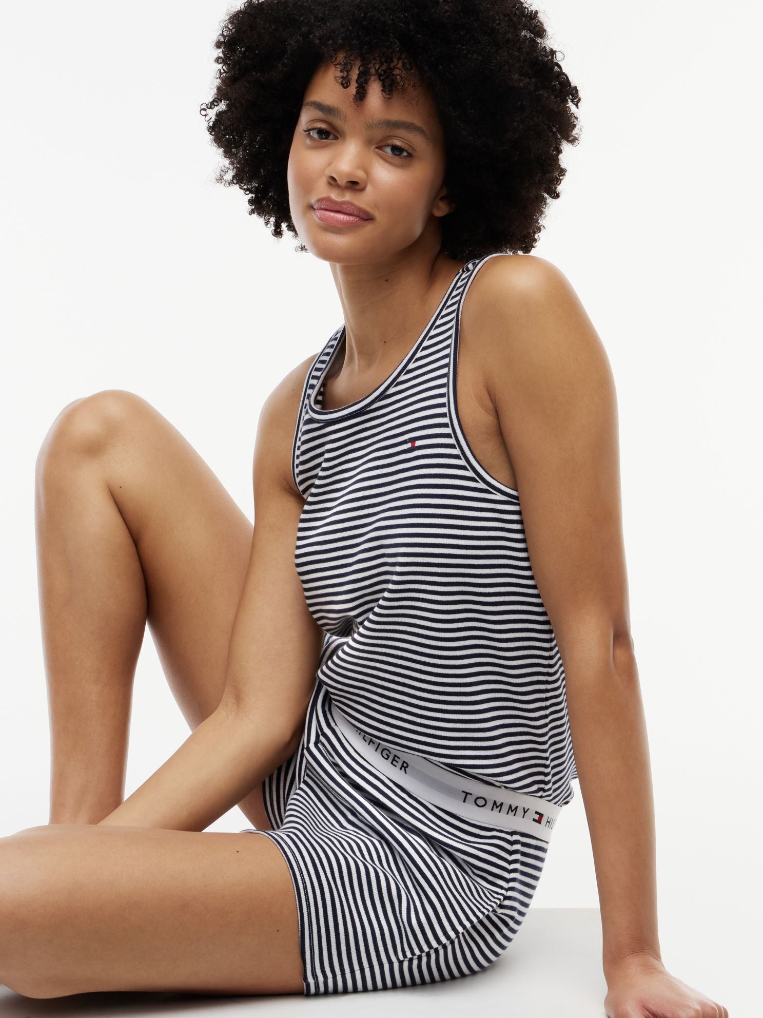 Tommy Hilfiger Striped Tank Top & Short Sleep Set