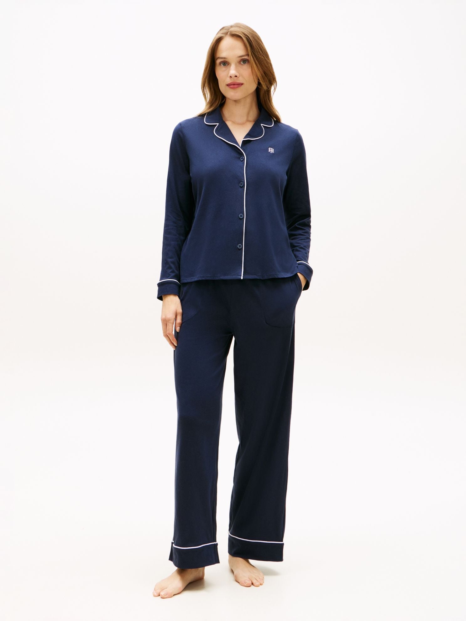 Tommy Hilfiger Long Sleeve Shirt & Pant Sleep Set