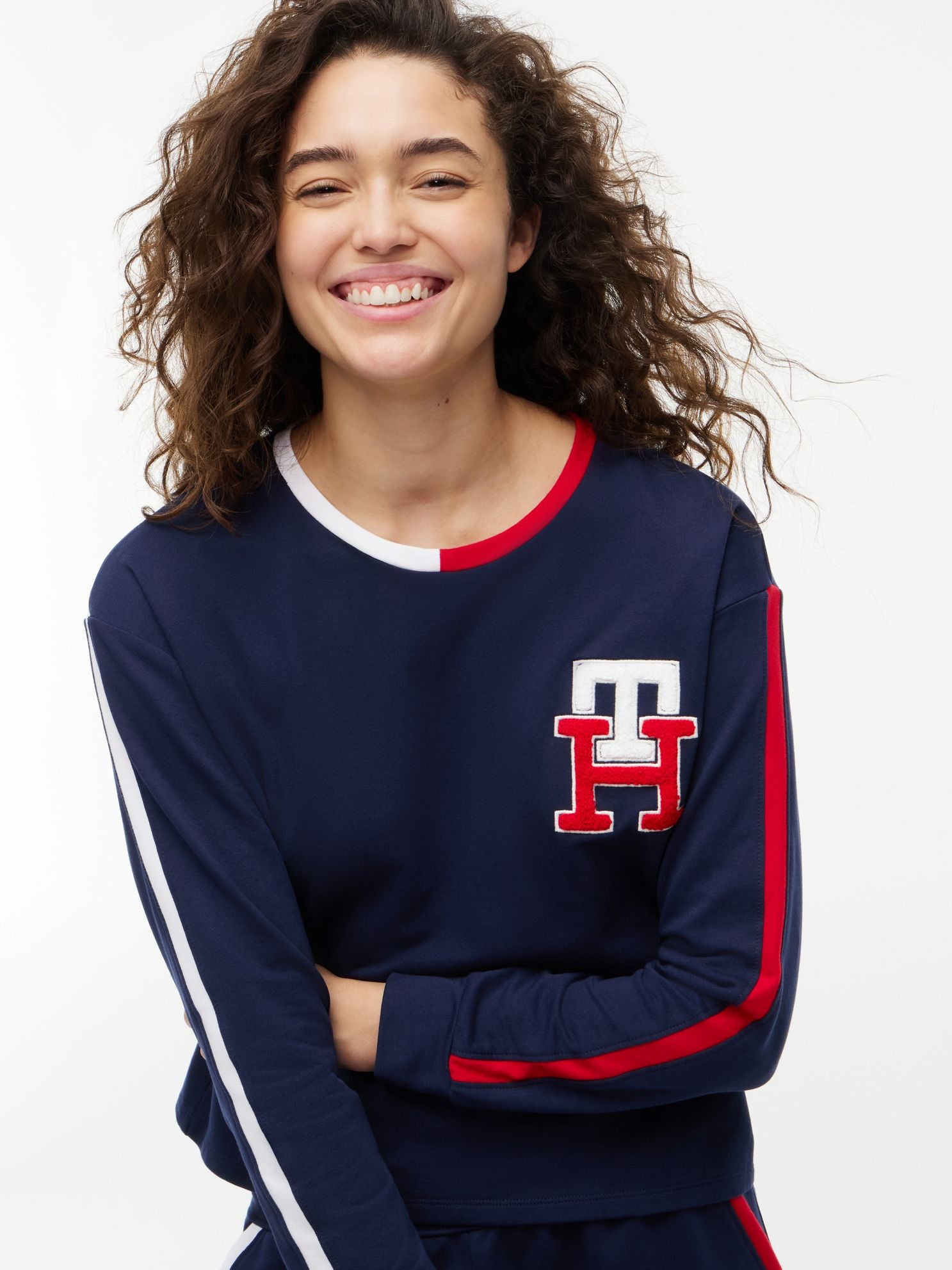 Tommy Hilfiger Cropped Pullover & Pant Sleep Set