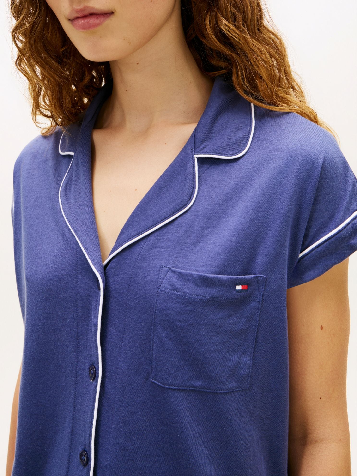 Tommy Hilfiger Short-Sleeve Shirt & Pant Sleep Set
