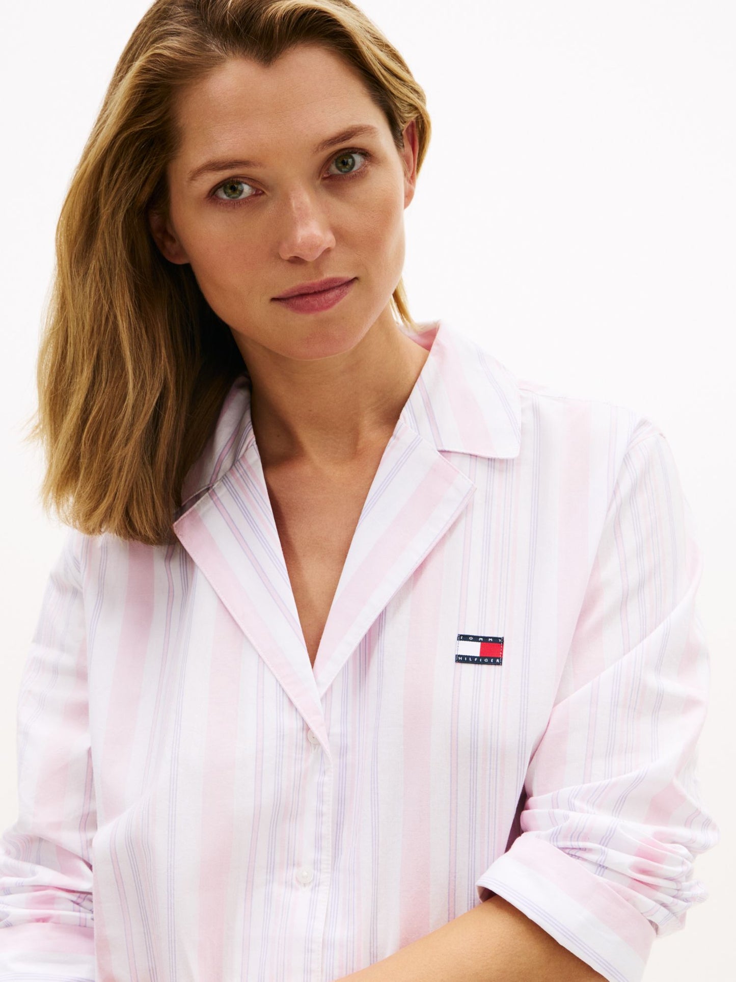Tommy Hilfiger Striped Poplin Sleep Dress