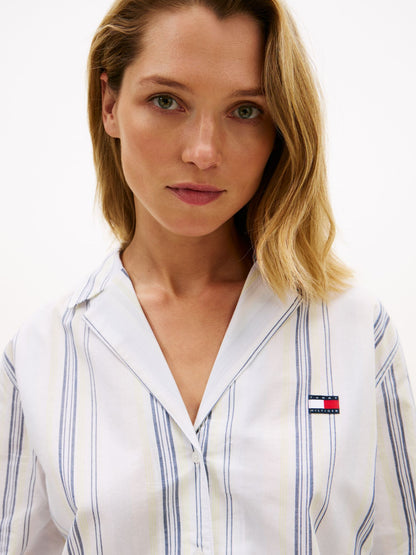 Tommy Hilfiger Striped Poplin Sleep Dress