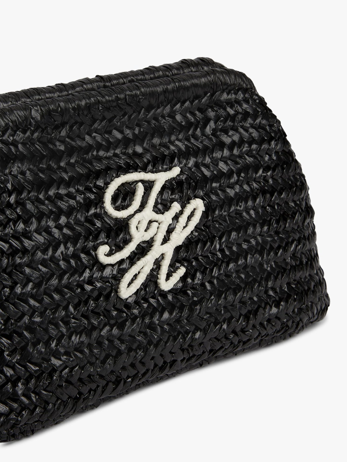Tommy Hilfiger Script Monogram Raffia Clutch