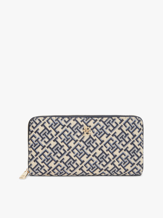 Tommy Hilfiger Monogram Jacquard Large Zip Wallet