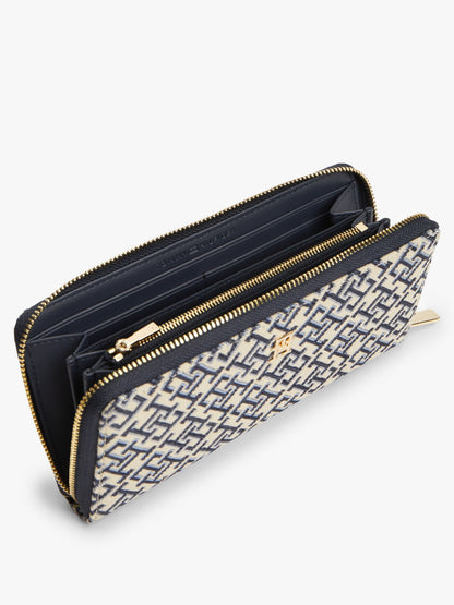 Tommy Hilfiger Monogram Jacquard Large Zip Wallet
