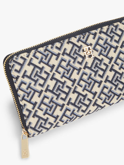 Tommy Hilfiger Monogram Jacquard Large Zip Wallet