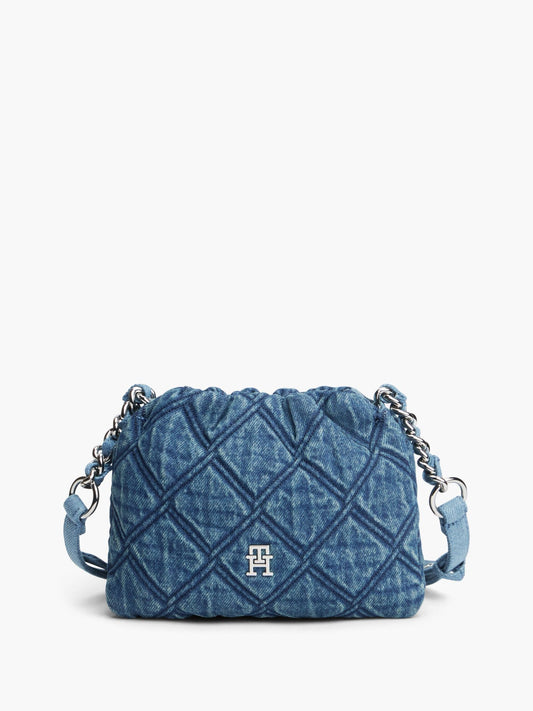 Tommy Hilfiger Quilted Denim Mini Crossbody Bag