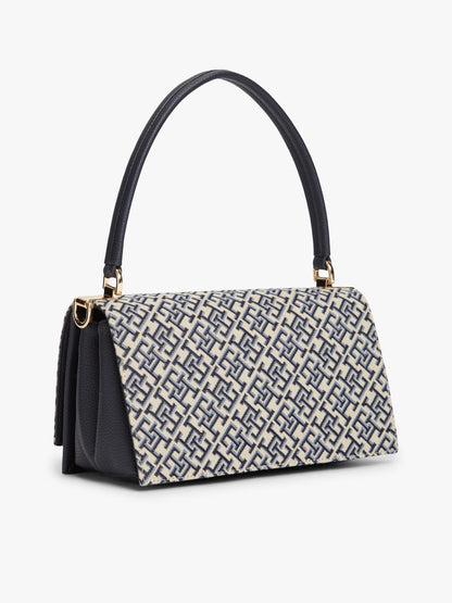Tommy Hilfiger Monogram Clasp Jacquard Crossbody Bag