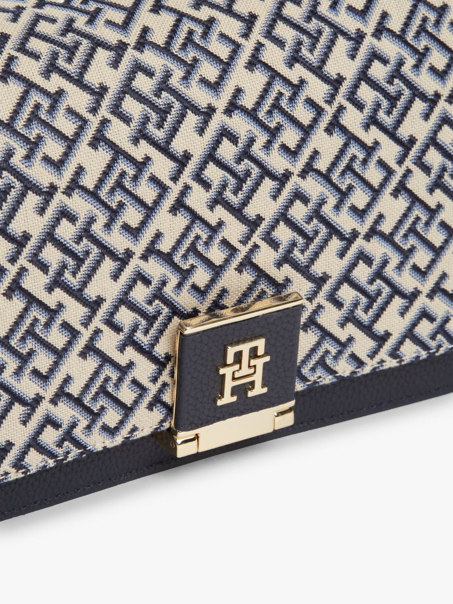 Tommy Hilfiger Monogram Clasp Jacquard Crossbody Bag