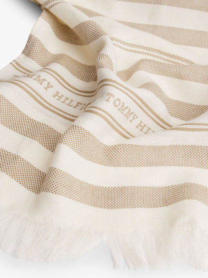 Tommy Hilfiger Stripe Cotton-Linen Blend Scarf