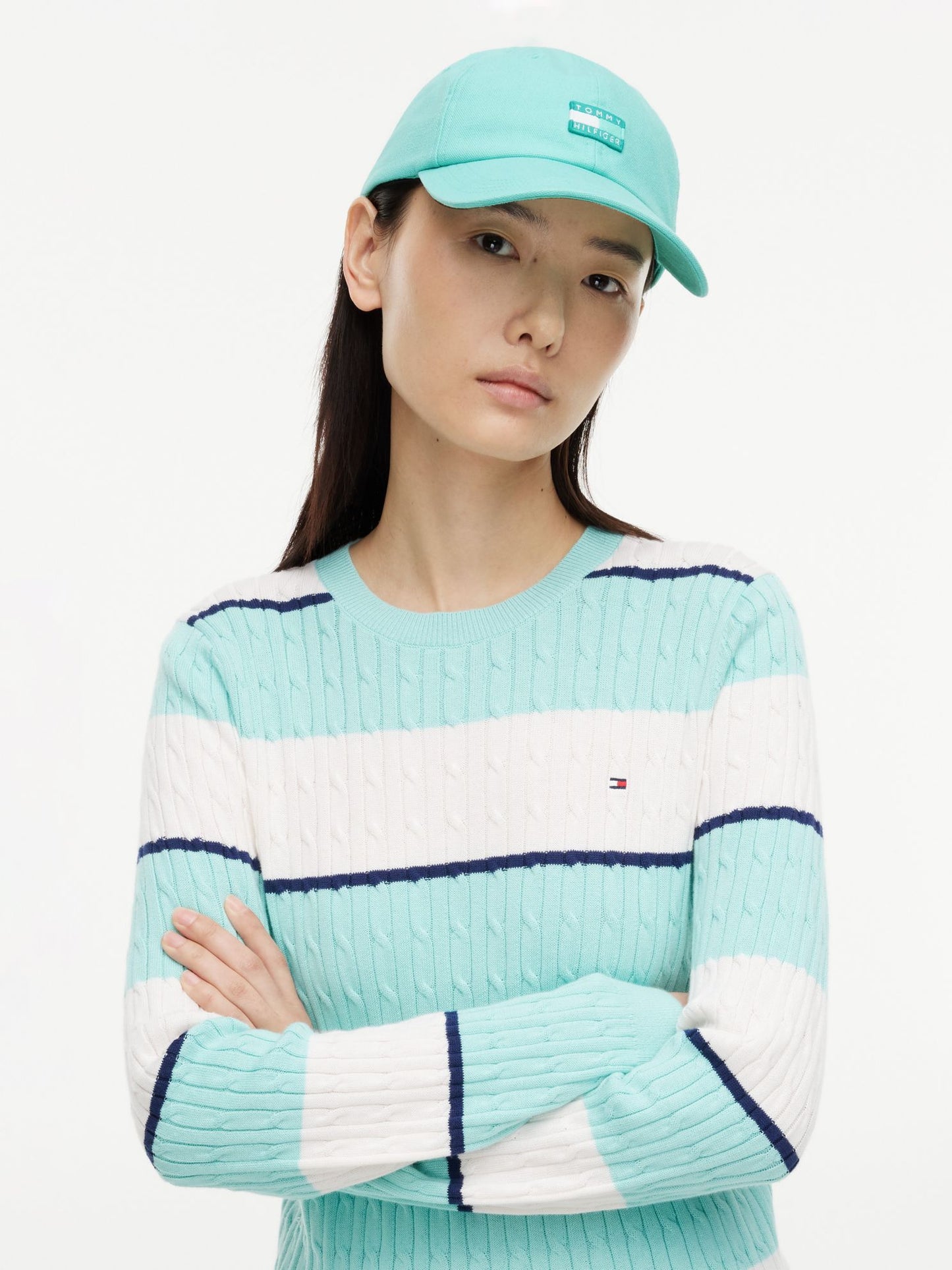 Tommy Hilfiger Tonal Flag Logo Canvas Baseball Cap