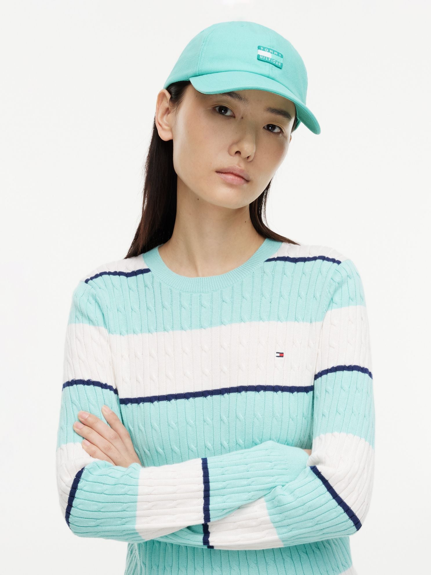 Tommy Hilfiger Tonal Flag Logo Canvas Baseball Cap