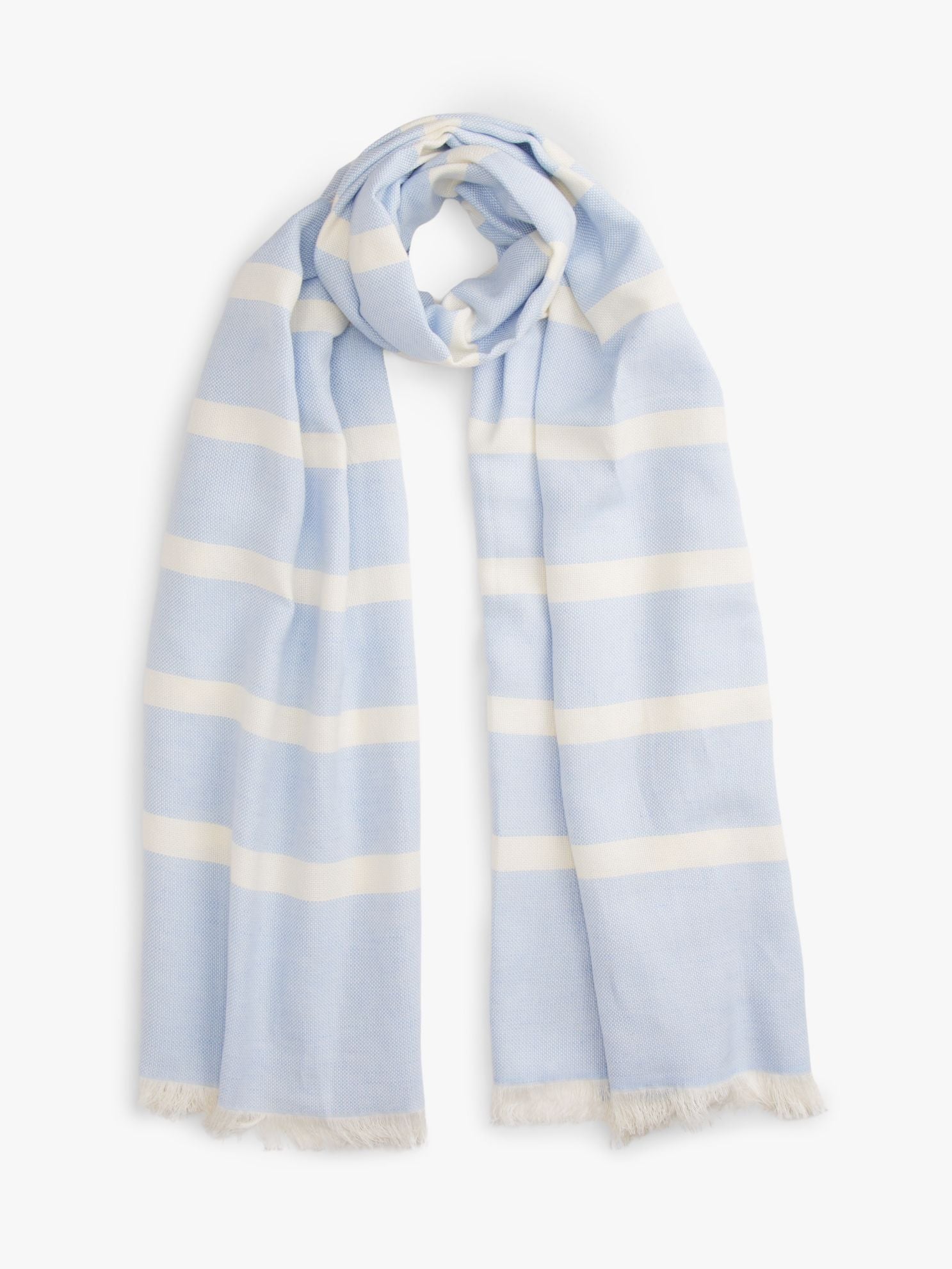 Tommy Hilfiger Striped Cotton-Linen Blend Scarf