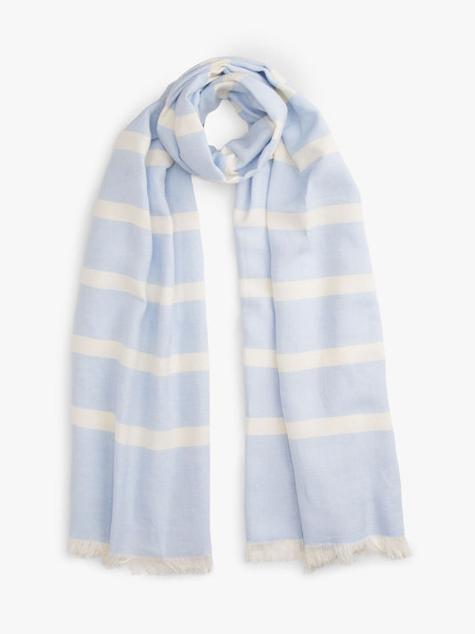 Tommy Hilfiger Striped Cotton-Linen Blend Scarf