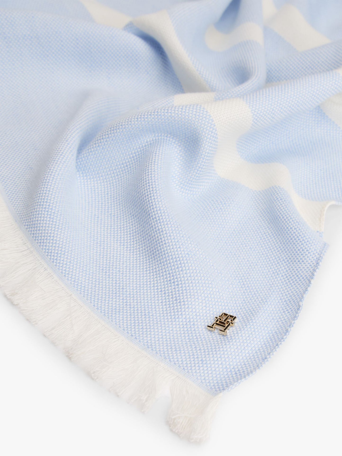 Tommy Hilfiger Striped Cotton-Linen Blend Scarf