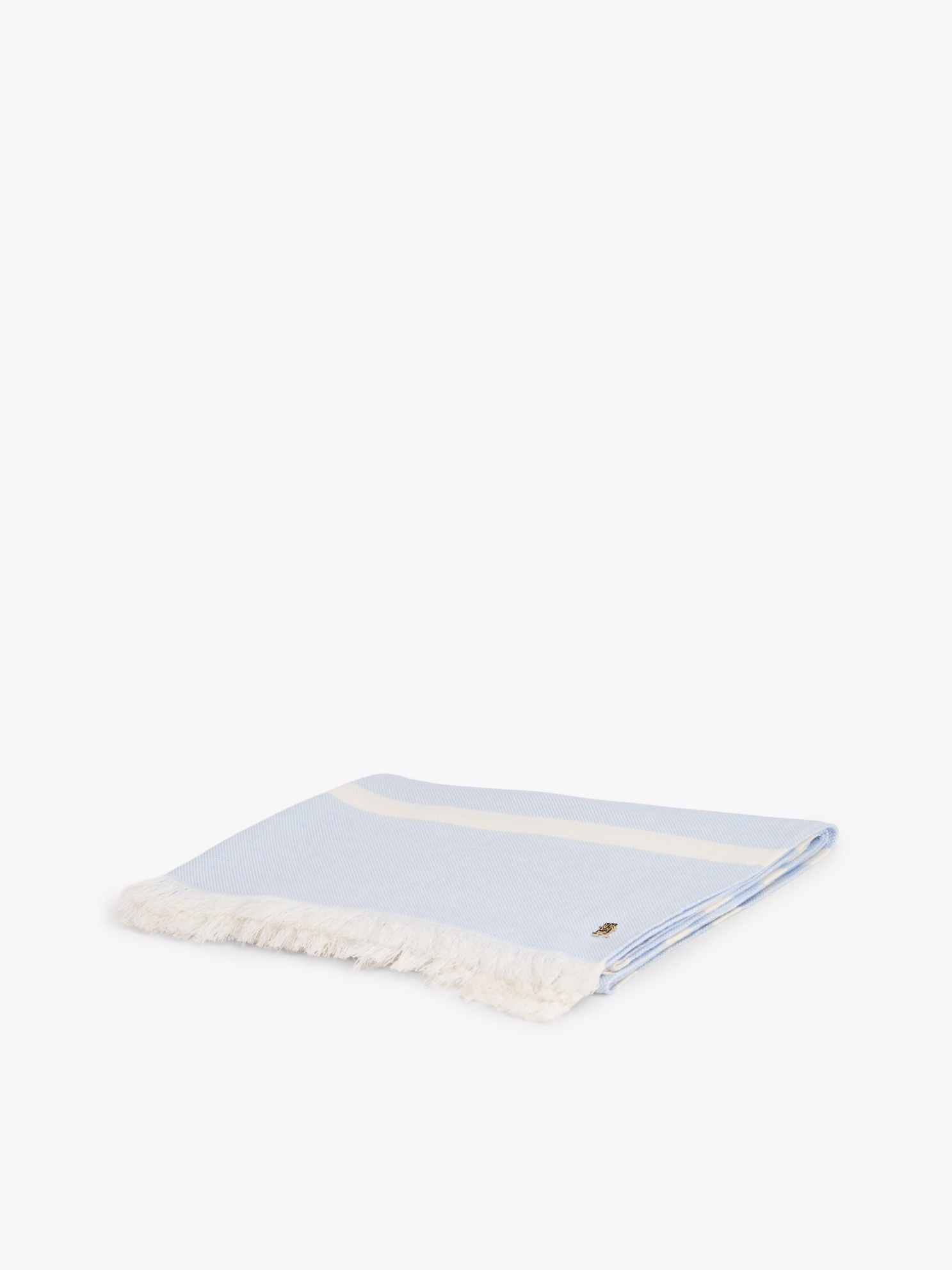 Tommy Hilfiger Striped Cotton-Linen Blend Scarf