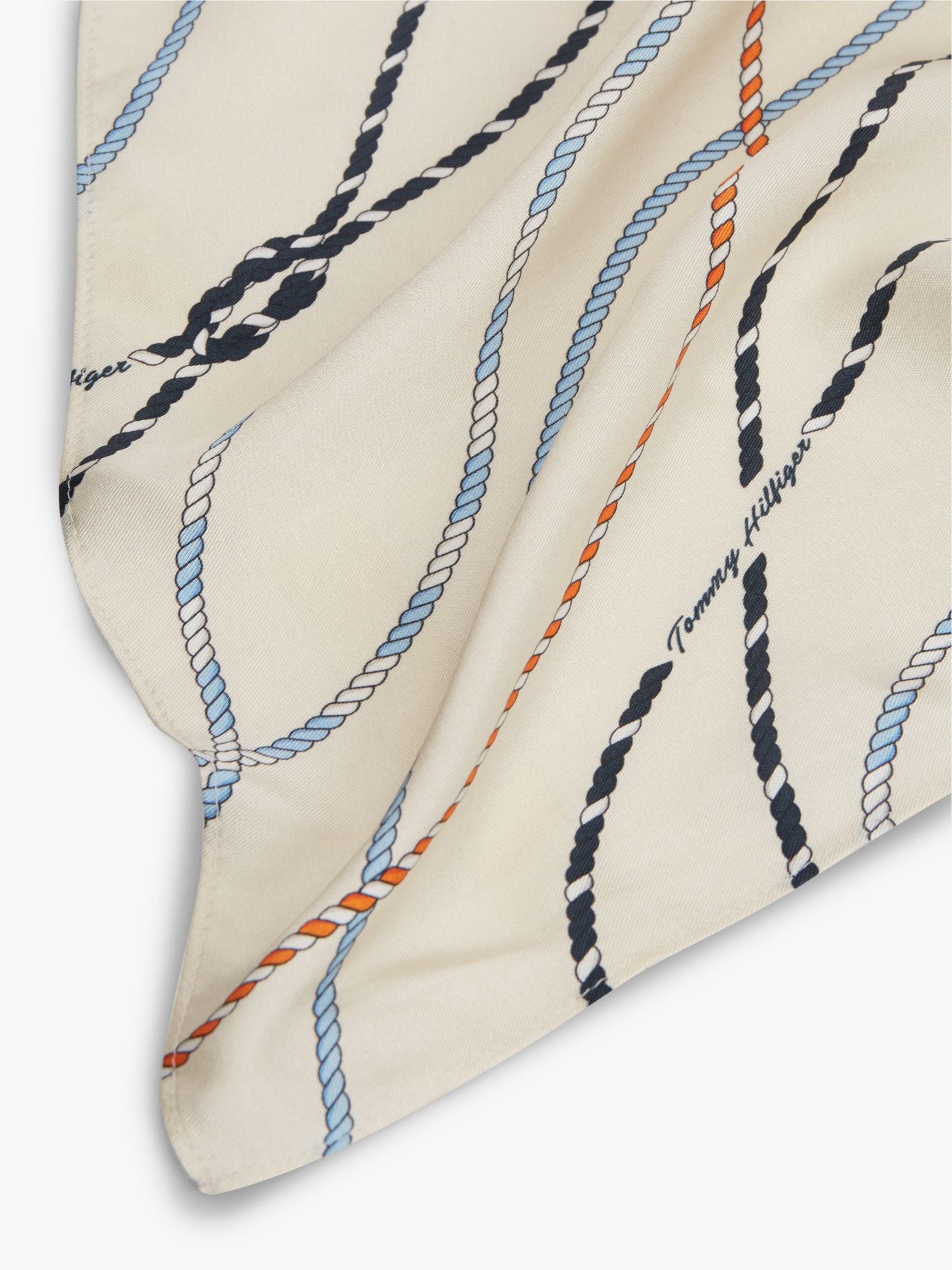 Tommy Hilfiger Nautical Rope Print Silk Scarf