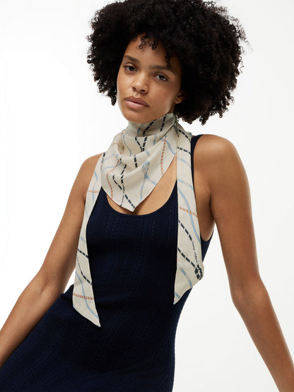 Tommy Hilfiger Nautical Rope Print Silk Scarf