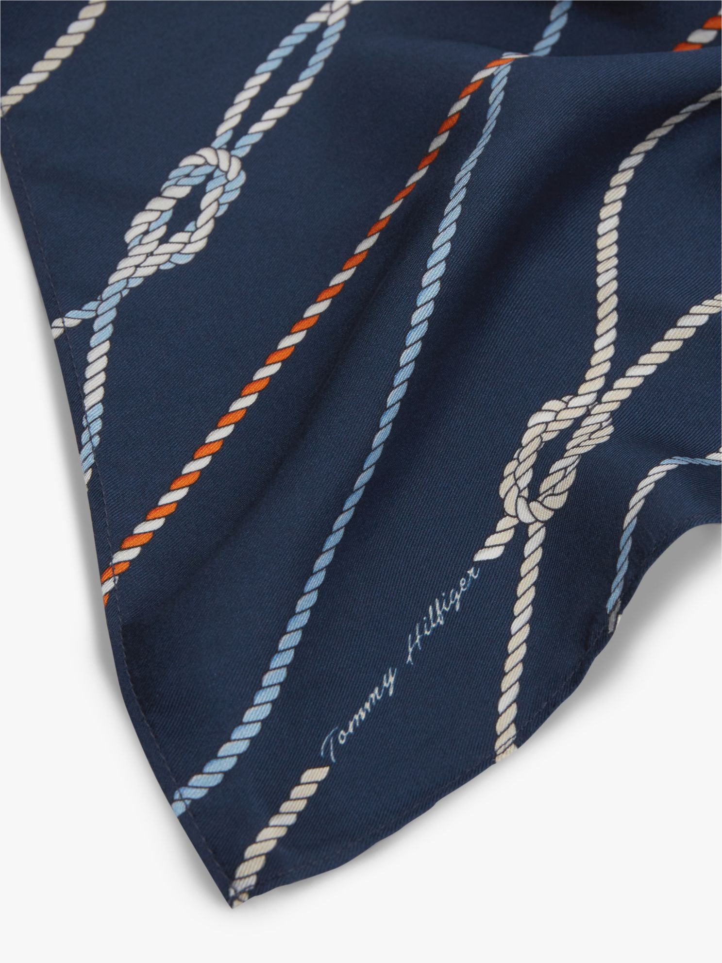 Tommy Hilfiger Nautical Rope Print Silk Scarf