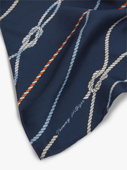 Tommy Hilfiger Nautical Rope Print Silk Scarf