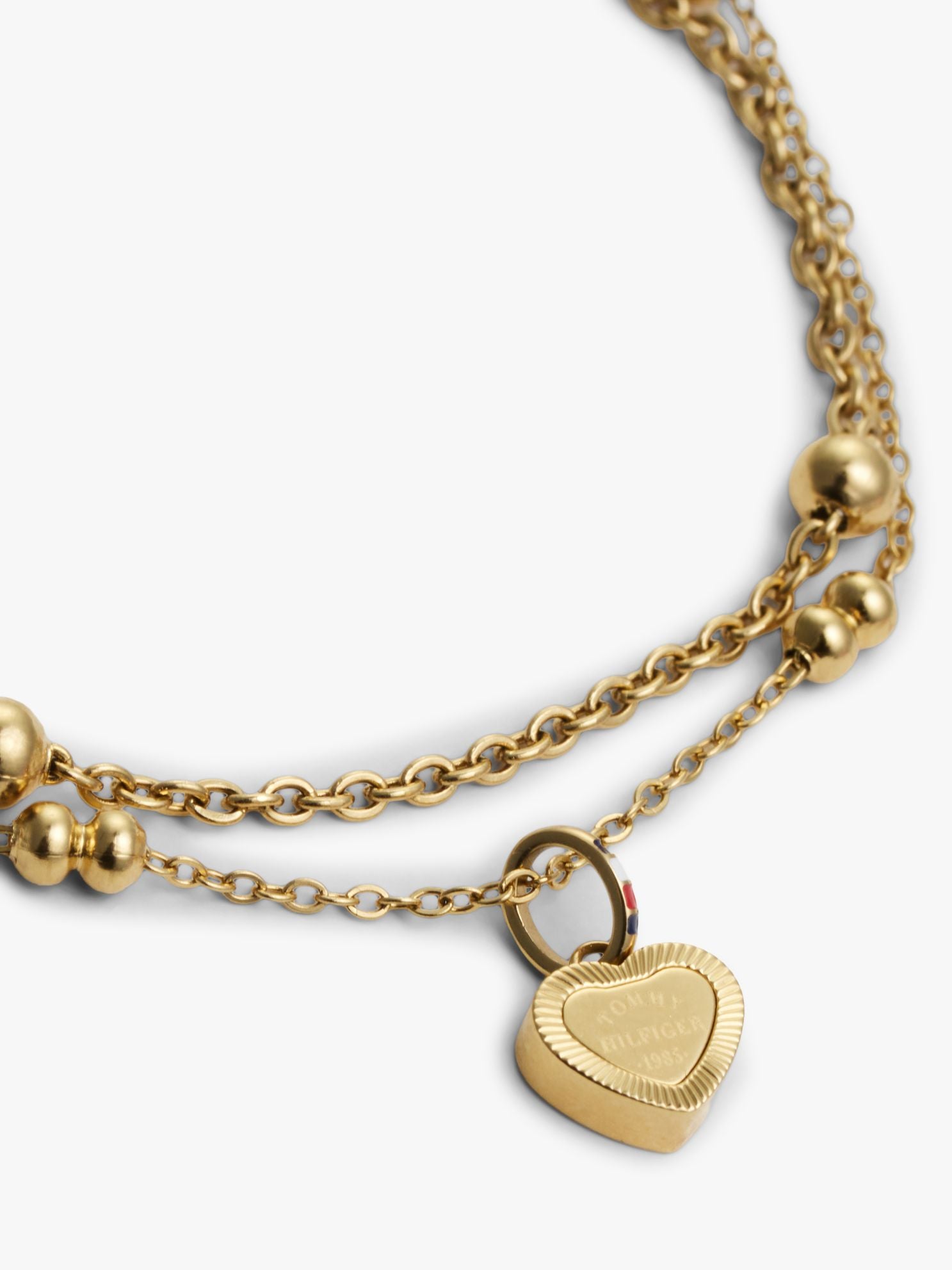Tommy Hilfiger Heart Charm Double-Layered Bracelet