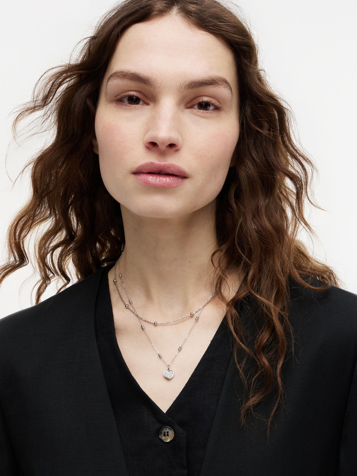 Tommy Hilfiger Heart Charm Double-Layered Necklace