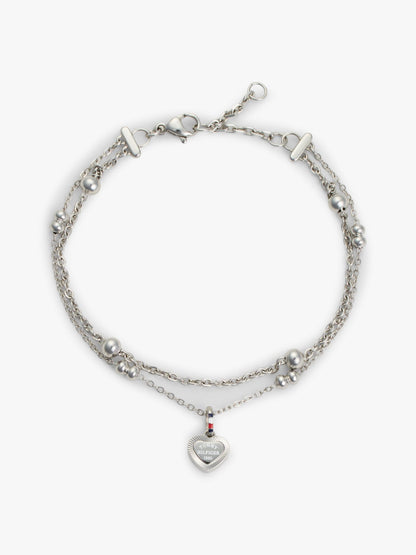 Tommy Hilfiger Heart Charm Double-Layered Bracelet