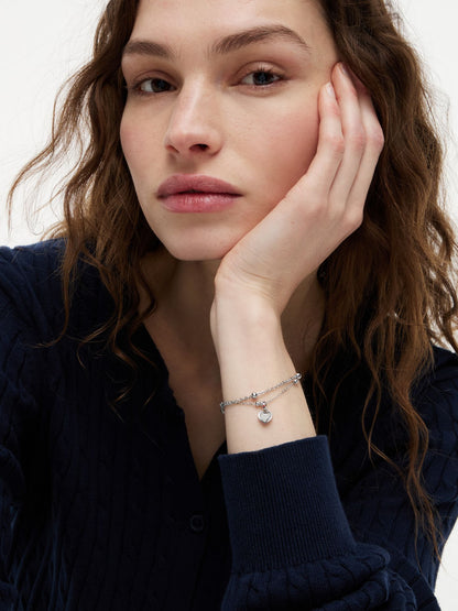 Tommy Hilfiger Heart Charm Double-Layered Bracelet