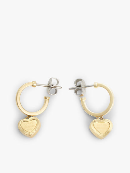 Tommy Hilfiger Heart Charm Hoop Earring