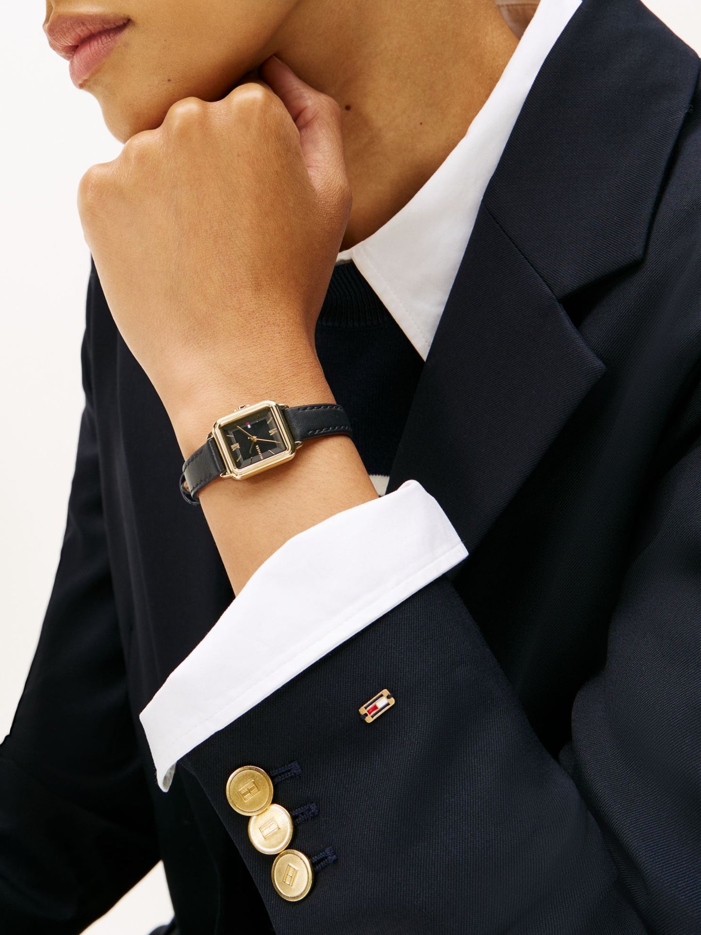 Tommy Hilfiger 24MM Leather Strap Dress Watch