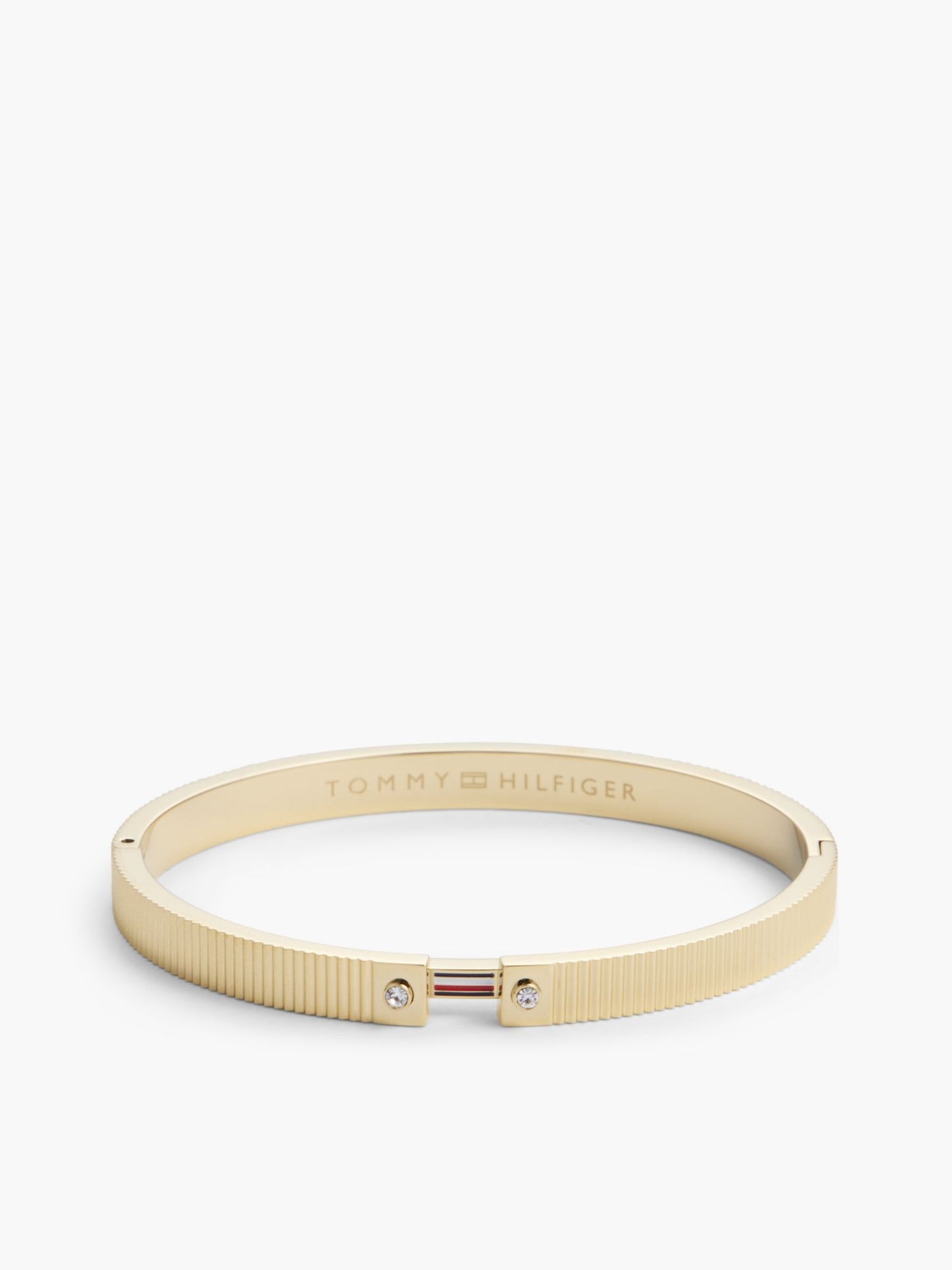 Tommy Hilfiger Signature Stripe Ridged Bangle Bracelet