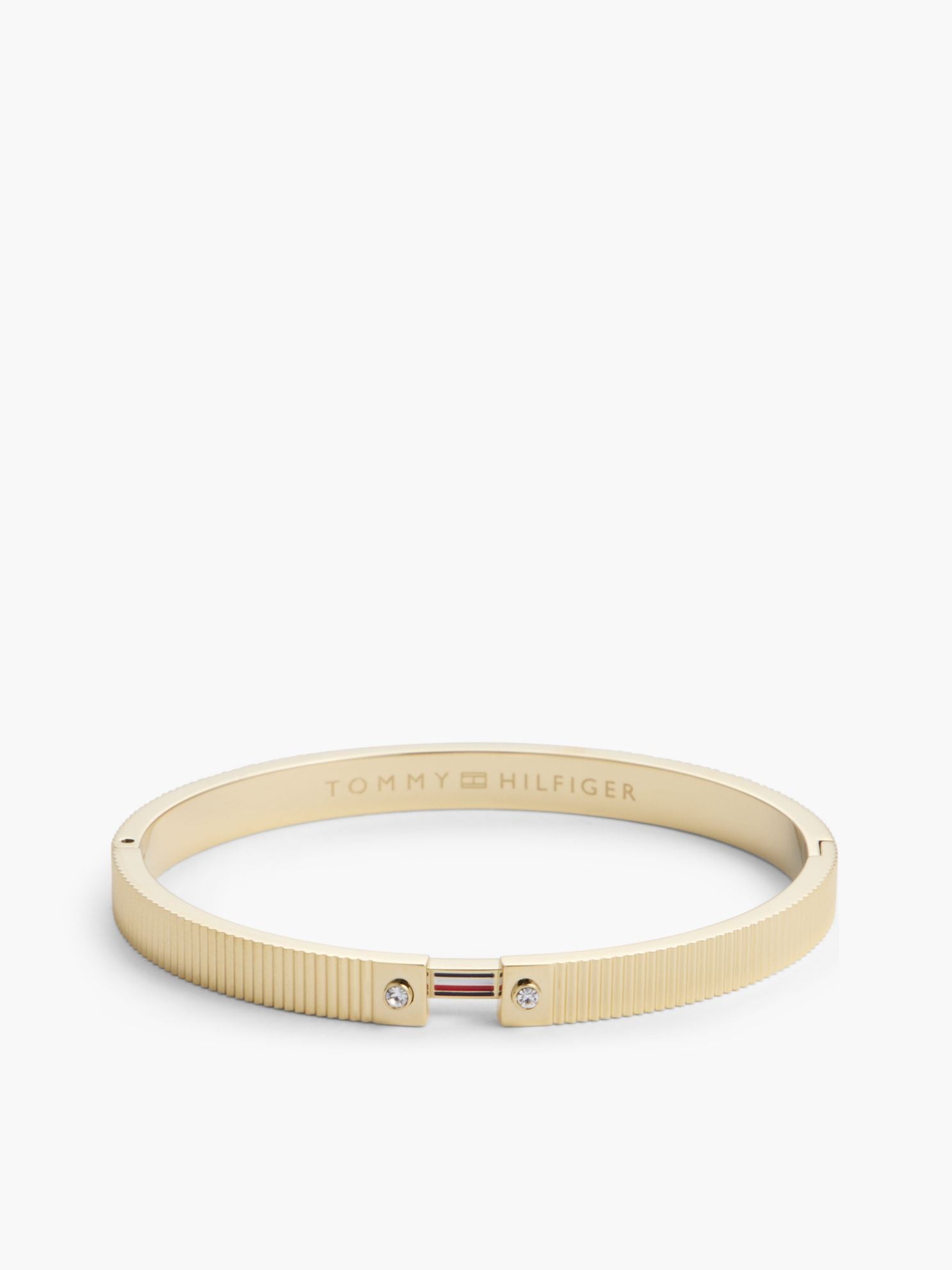 Tommy Hilfiger Signature Stripe Ridged Bangle Bracelet