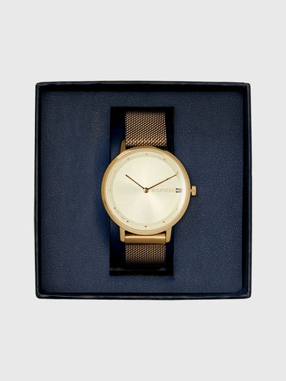 Tommy Hilfiger Gold Watch with Magnetic Strap