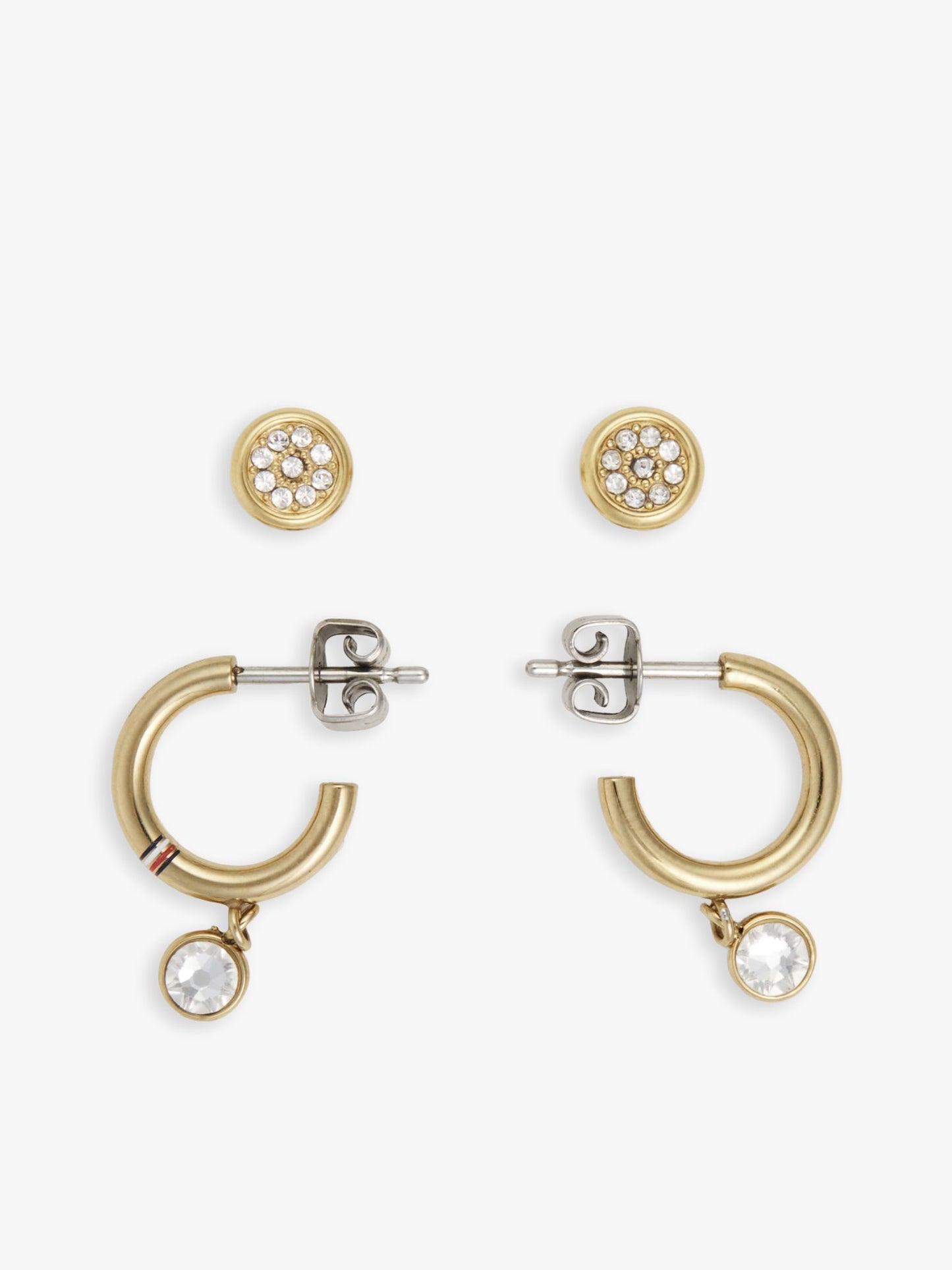 Tommy Hilfiger Crystal Accent Hoop & Stud Earring Set