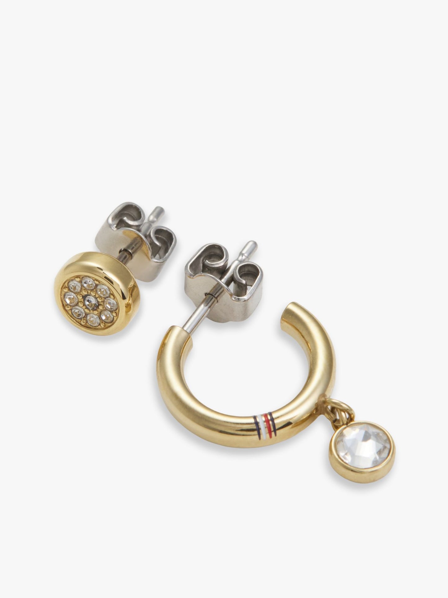 Tommy Hilfiger Crystal Accent Hoop & Stud Earring Set