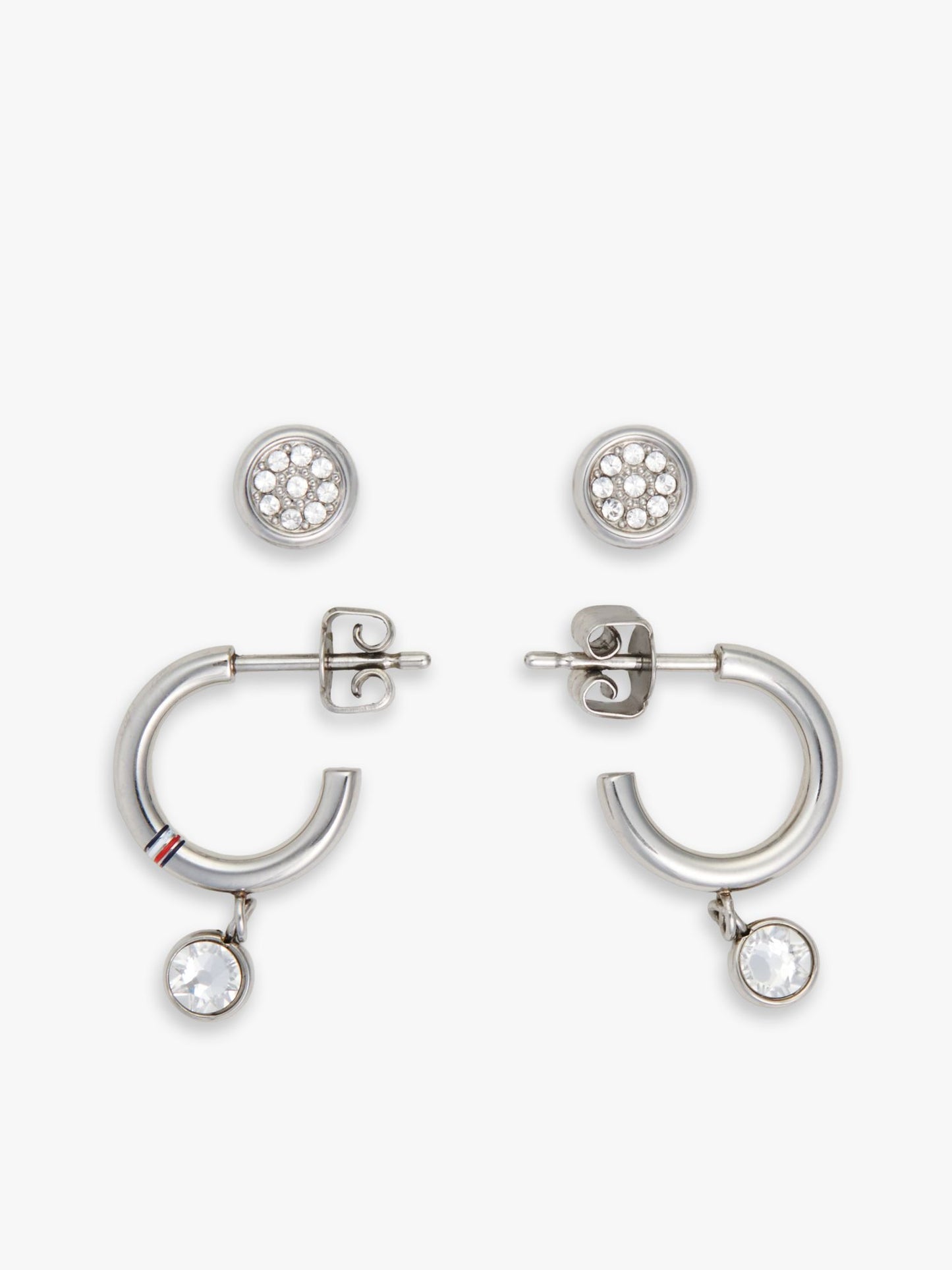 Tommy Hilfiger Crystal Accent Hoop & Stud Earring Set