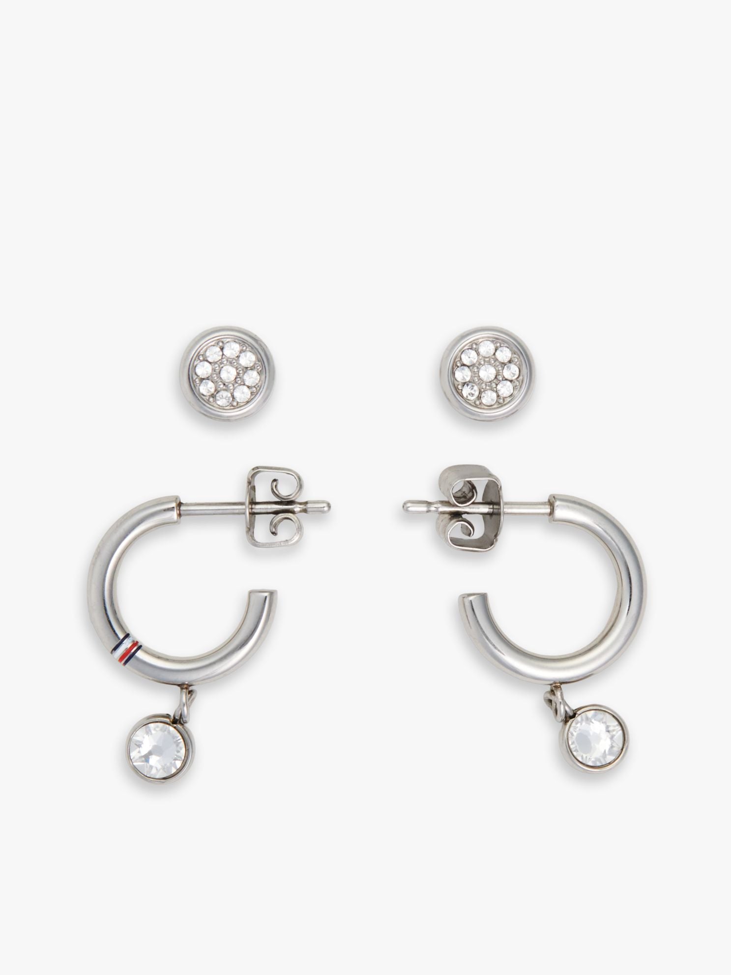 Tommy Hilfiger Crystal Accent Hoop & Stud Earring Set
