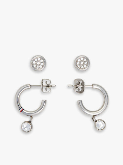 Tommy Hilfiger Crystal Accent Hoop & Stud Earring Set