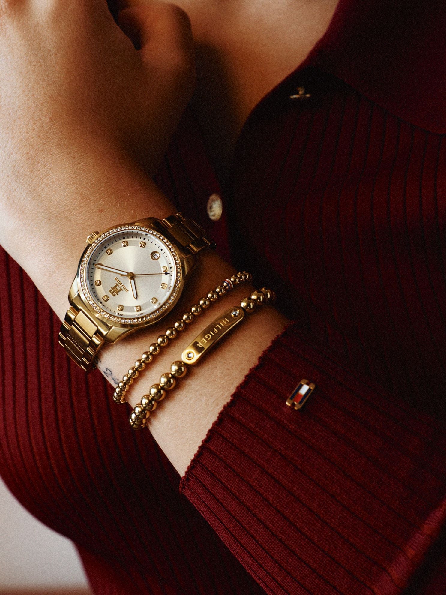 Tommy Hilfiger Monotype Metal Bead Bracelet