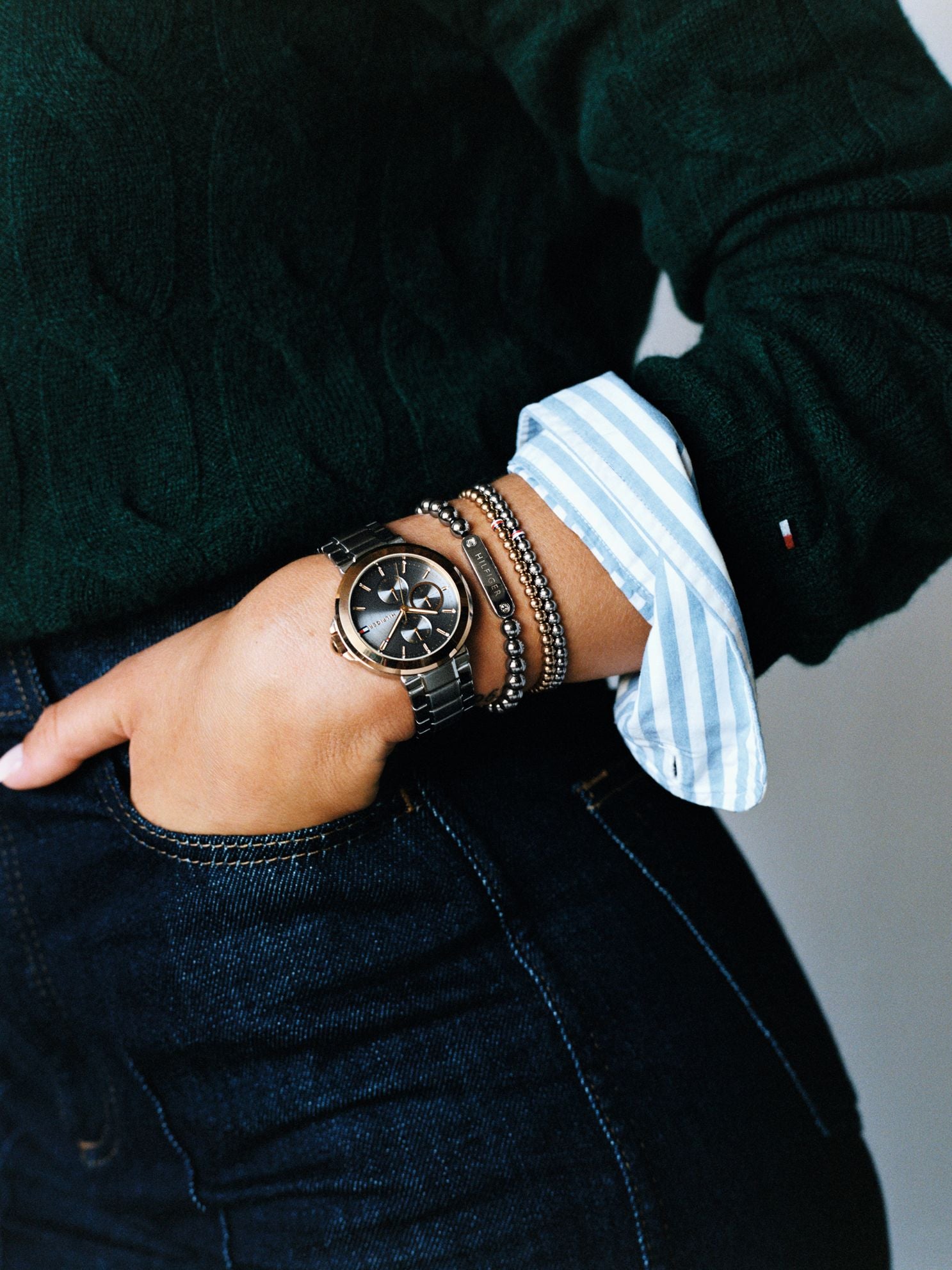 Tommy Hilfiger Monotype Metal Bead Bracelet