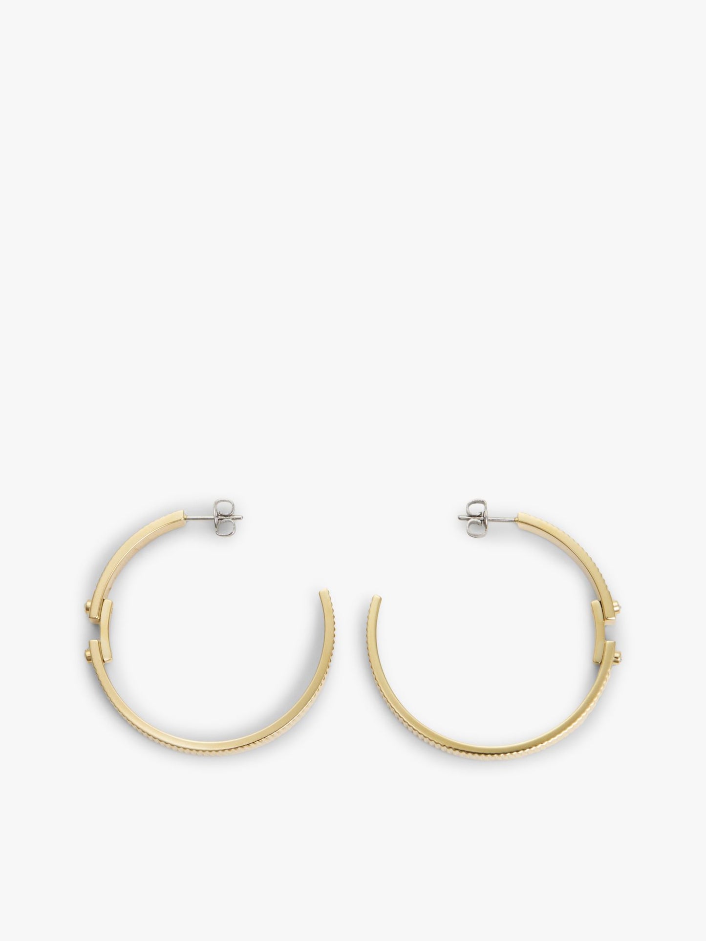 Tommy Hilfiger Signature Stripe Ridged Hoop Earring