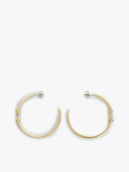 Tommy Hilfiger Signature Stripe Ridged Hoop Earring