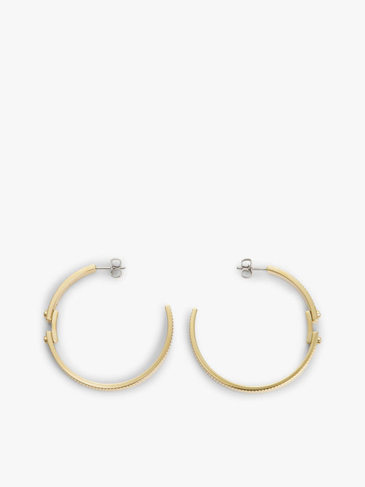 Tommy Hilfiger Signature Stripe Ridged Hoop Earring